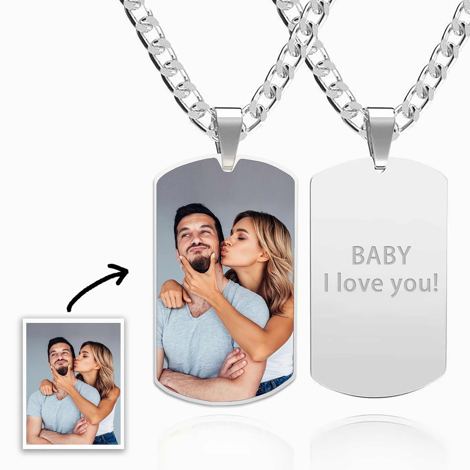 Custom Sunflower Clasp Necklace with Personalized Photo